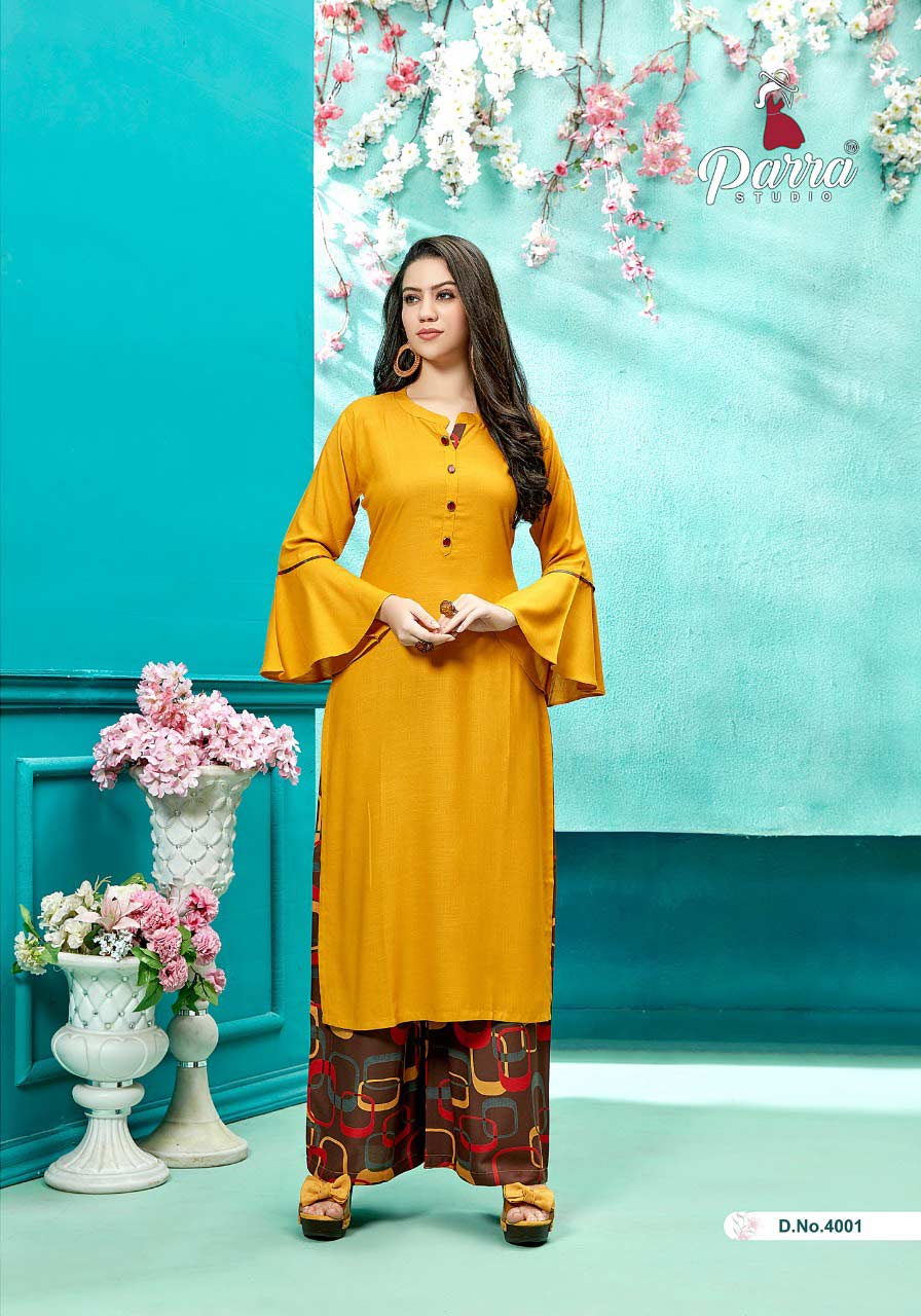 Zurri Vol-4 Parra Studio Pure Rayon Plazo Kurti Zurri Vol-4 Parra Studio Pure Rayon Plazo Kurti